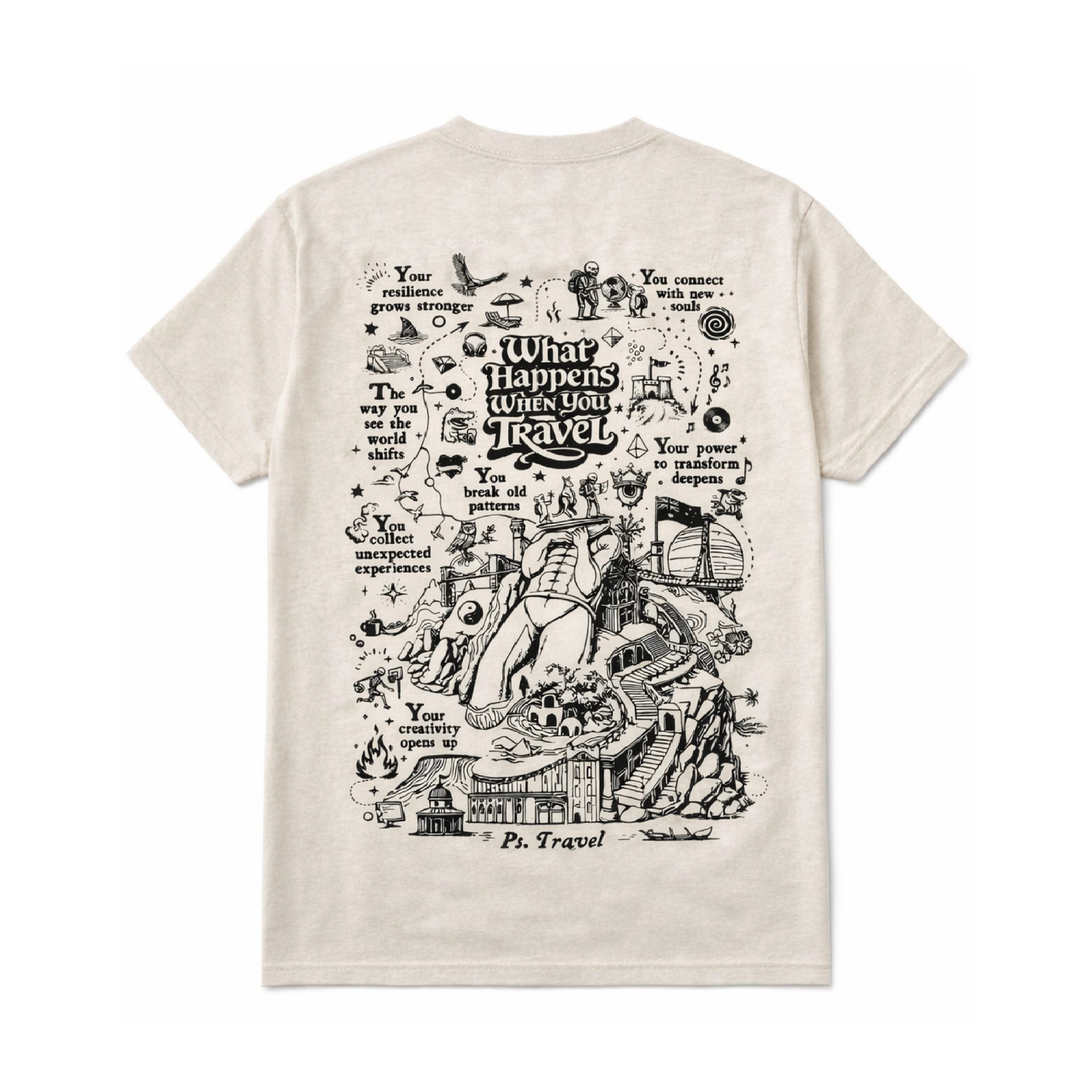 Surf style T-shirt 'Travel'